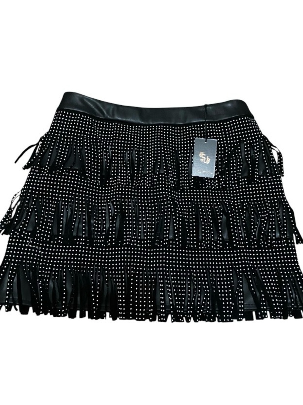 Sincerely Jules Studded Fringe Mini Skirt